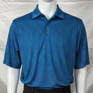 FootJoy Men's Small Polo Shirt Blue Striped Golf Performance